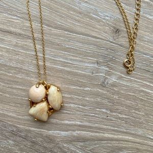 Tri-stone, cream and gold necklace